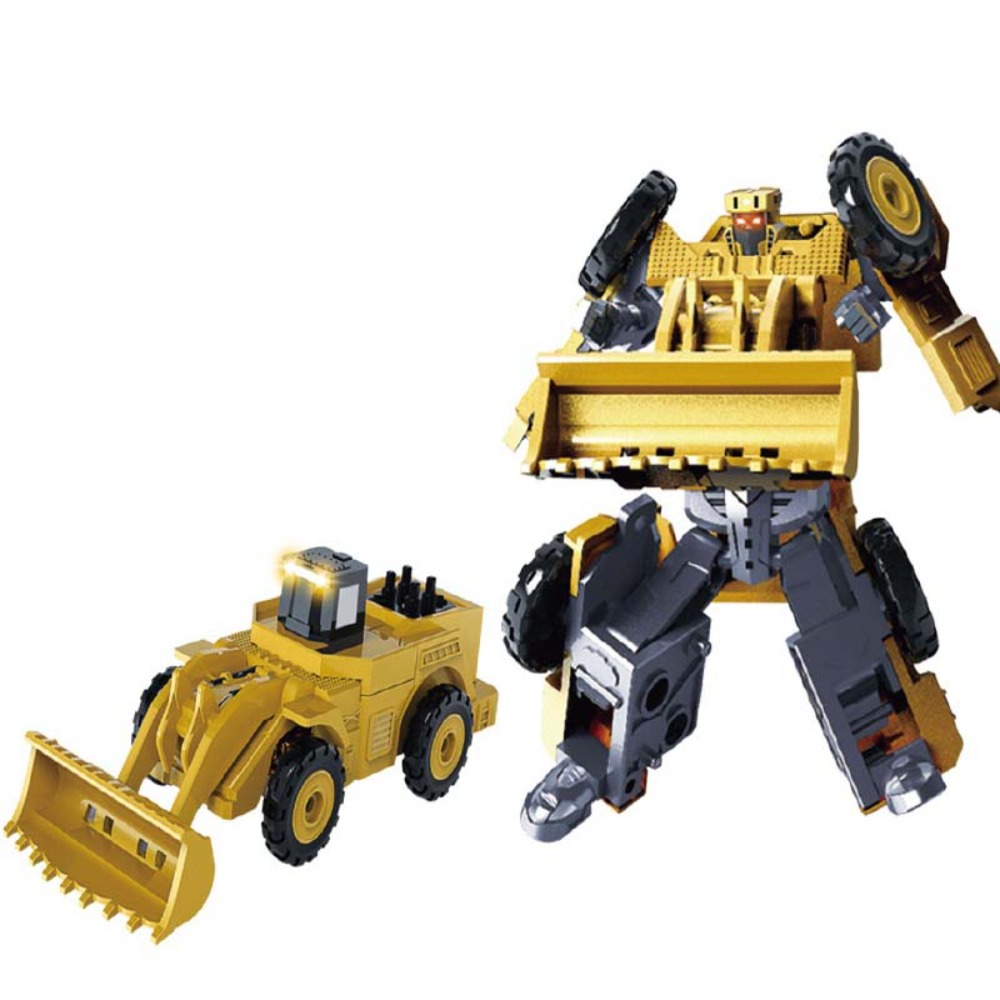 RANZH 2 trong 1 Tàu robot biến hình Máy ủi đất Máy xúc Robot xe kỹ thuật Mới lạ Tàu hỏa Đồ chơi robot biến hình Đồ chơi trẻ em - 2