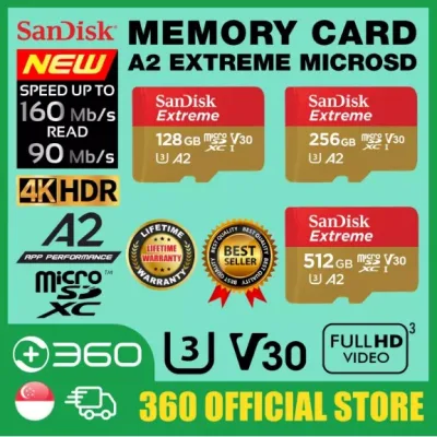 SanDisk A2 Extreme MicroSDXC 4K UHD Memory Card A2 UHS-I U3 V30 Up to 160MB/s Read