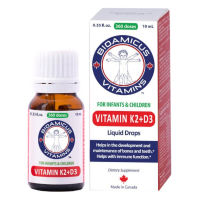 Vitamin D3K2MK7 BioAmicus Giúp Phát Triển Hệ Xương Và Răng Cho Trẻ Nhỏ Tăng Cường Hệ Miễn Dịch 400IU/giọt 10ml Bibo Mart