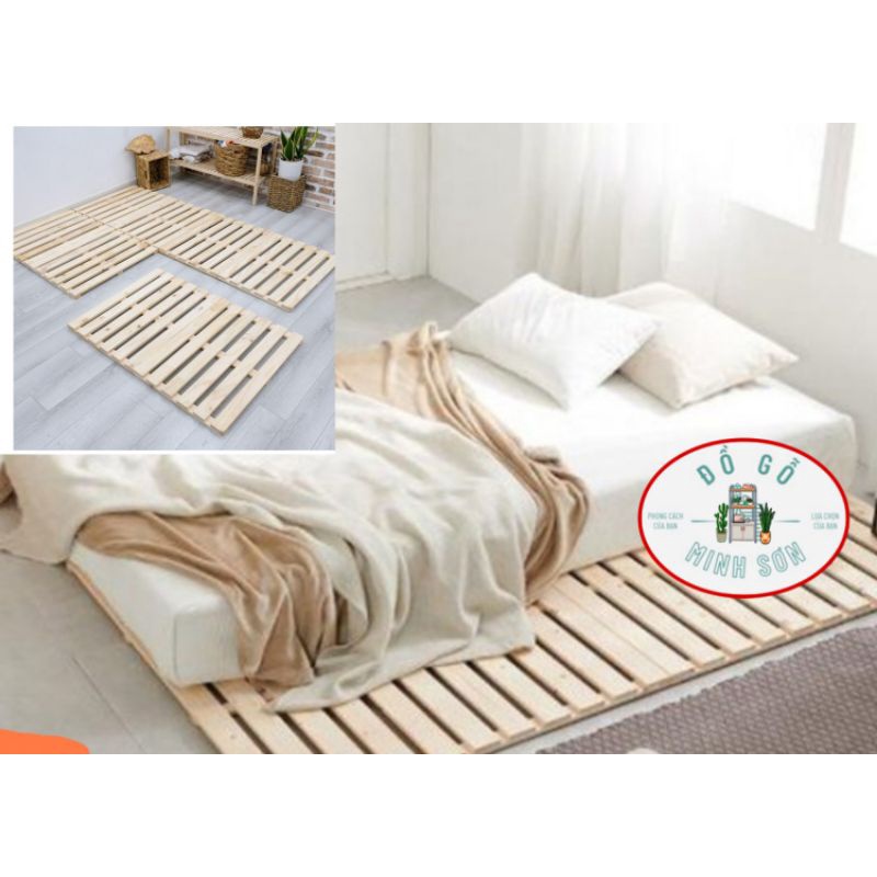 Giường pallet gỗ tự nhiên gấp gọn