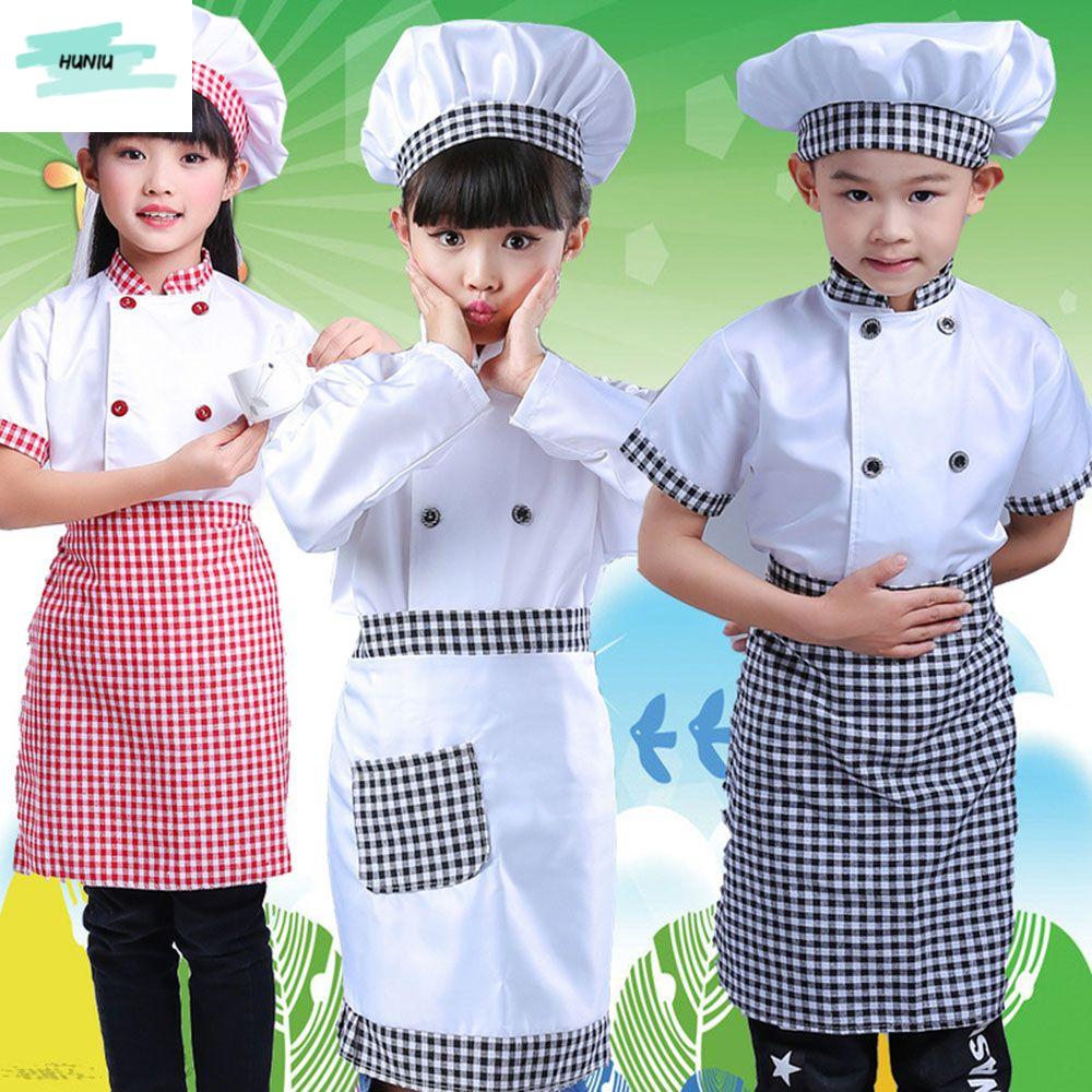 HUNIU น่ารักค่ะ ชุดคอสเพลย์ ผ้ากันเปื้อน ปาร์ตี้ หมวกไหมพรม กลางแจ้ง เด็กๆ ตกแต่งฮาโลวีน เสื้อยืด Cook ชุดคอสเพลย์ ชุดพ่อครัวเด็ก ราคา 460 บาท*ส่งฟรี
