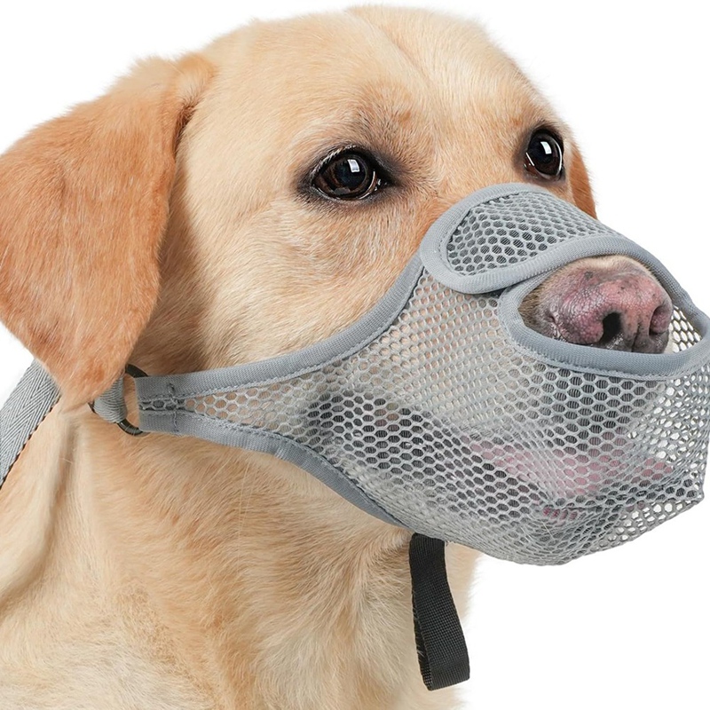 Breathable Mesh Dog Muzzle Anti-Bite Strap Dog Mouth Cage Scavenging Prevention Long Mouth Pet Mouth Mask