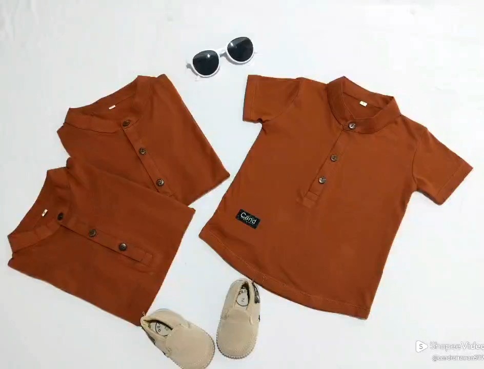 baju koko anak usia 1-7 thn warna coklat bahan kaos comabad 24s baju koko murah baju koko lebaran 2024