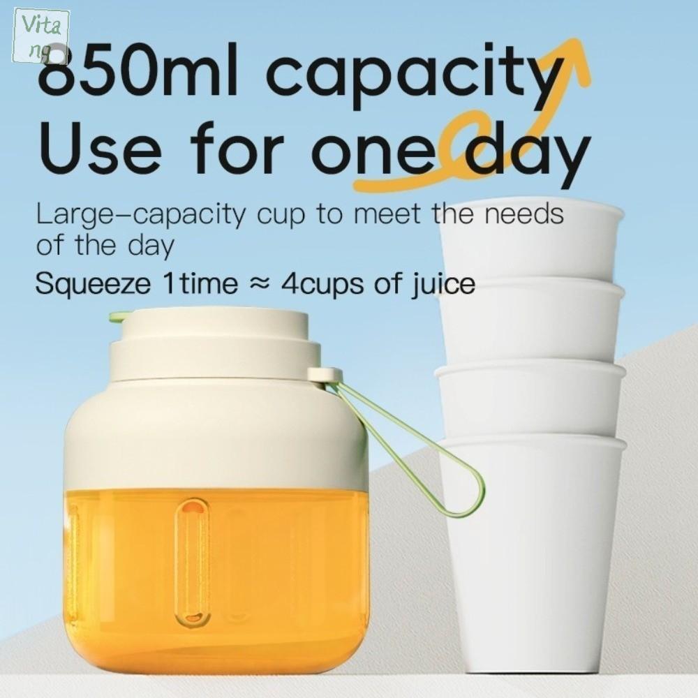 VITANG Dung lượng lớn Thùng máy ép trái cây di động 850ml USB có thể sạc lại Máy xay sinh tố điện Máy ép trái cây với bìa cốc thể thao Máy xay trái cây rau củ Sử dụng thể thao