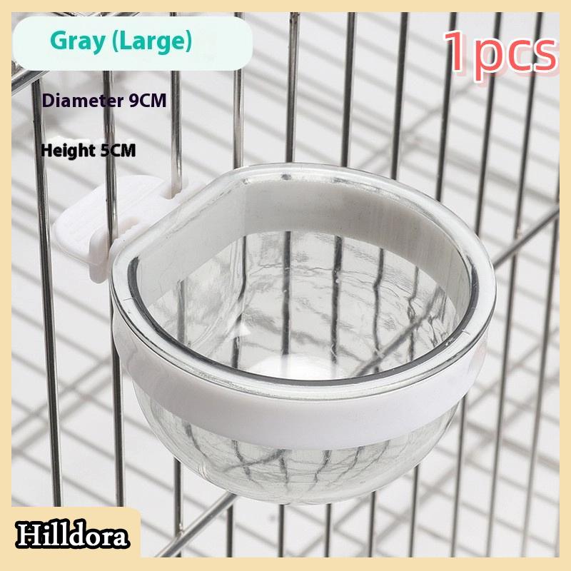[Hilldora] Bird Feeding Bowl Detachable Transparent Bowl Plastic Food Cup For Cage Convenient Hanging Water Feeder For Parrots - 9