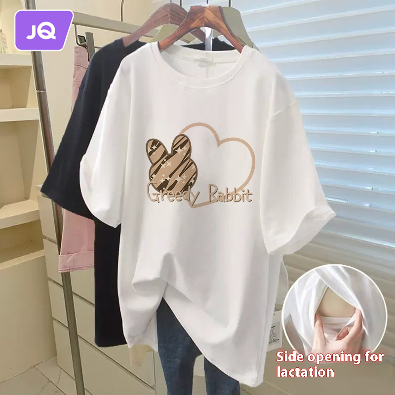 JOYNCLEON Maternity Nursing T-Shirt with Hidden Side Opening for Summer Outdoors ราคา 134 บาท*ส่งฟรี