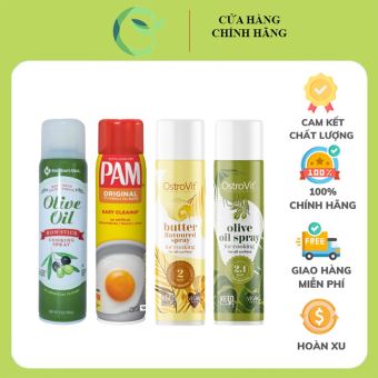 Dầu Xịt Ăn Kiêng 0 Calo - Cooking Spray PAM 12oz, Ostrovit, Member's Mark Olive ~1200 Lần Xịt Chiên Xào Nướng