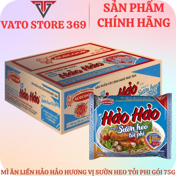 Mì ăn liền HẢO HẢO hương vị sườn heo tỏi phi gói 75g