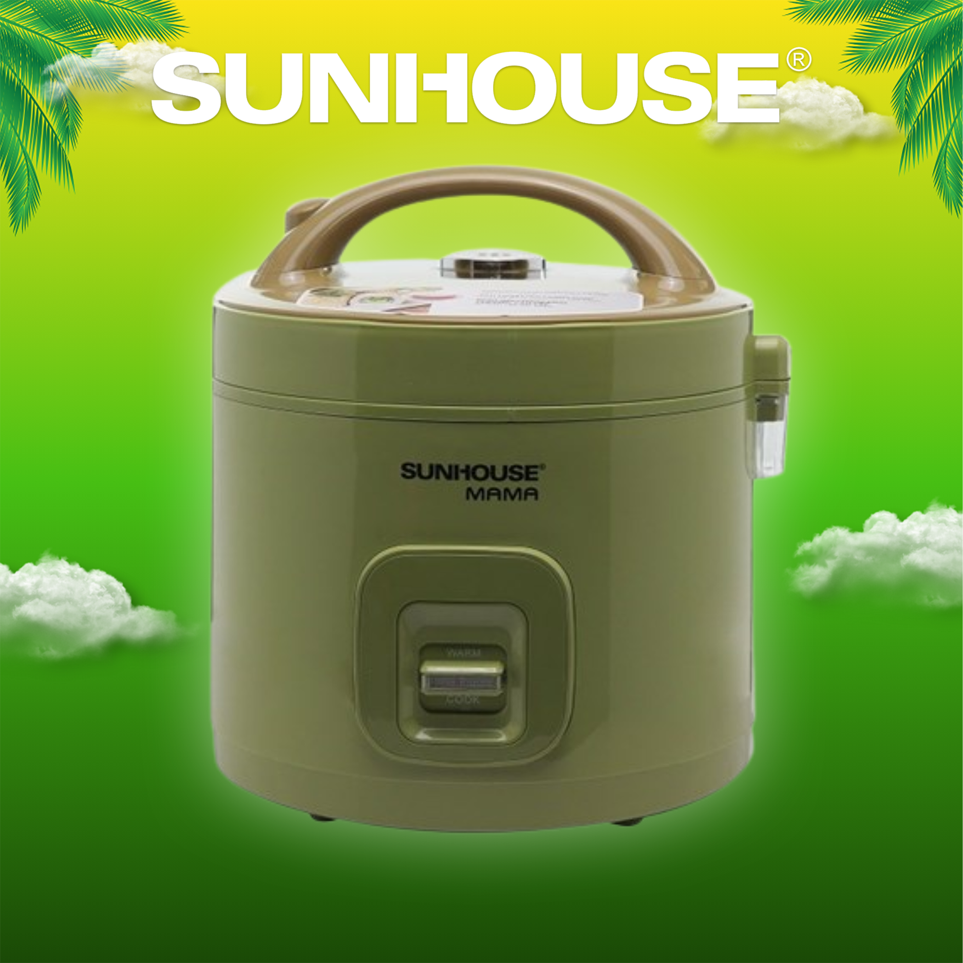 Nồi cơm điện 1.8l sunhouse mama shd8665g - bảo hành chính hãng 24 tháng