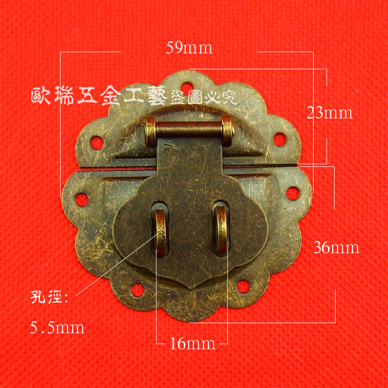 59MM Diameter Lace Antique Box Buckle Wooden Box Buckle Buckle Iron Lock Buckle Can Be Used With Loc
