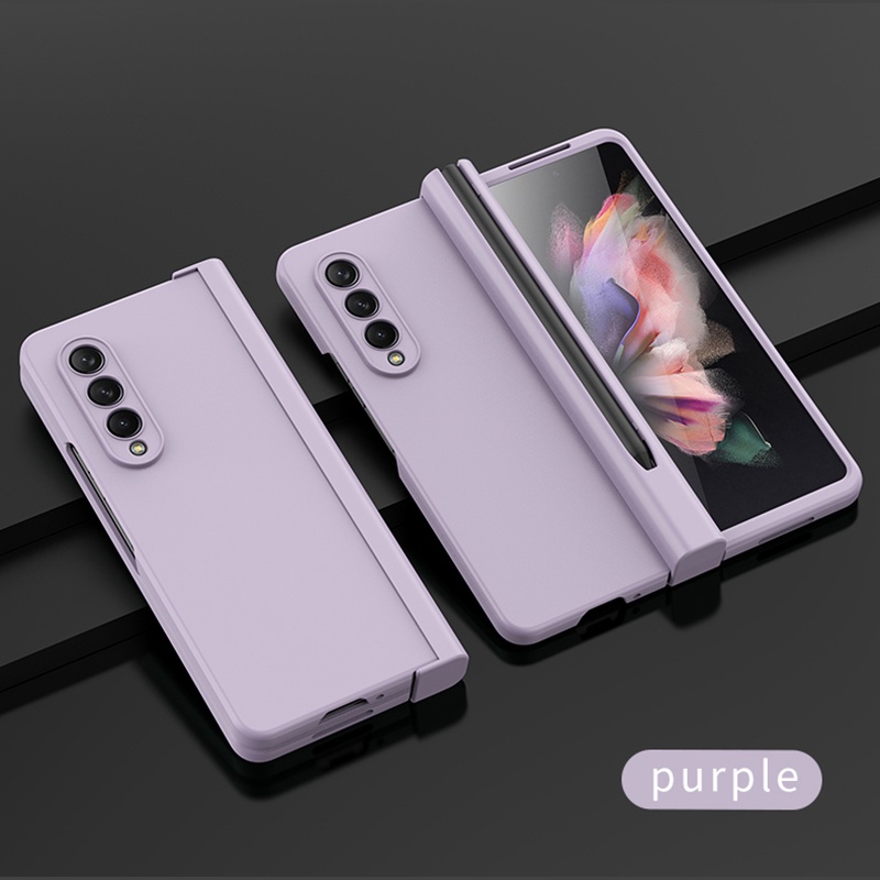 Phone Case For Samsung Galaxy Z Fold 5 4 3 5G With S Pen Slot Holder Hinge Plastic Cover With Front Screen Glass - Image 3