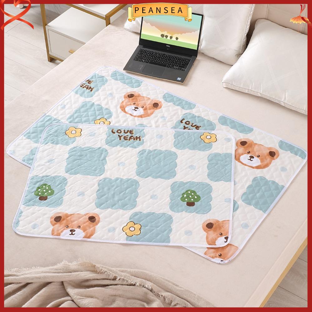 PEANSEA Chống nước Thảm tiểu cho bé Phim hoạt hình dễ thương Vải Tấm lót giường chống tiểu Mềm mại Thoáng khí Tấm bảo vệ giường tã Em bé
