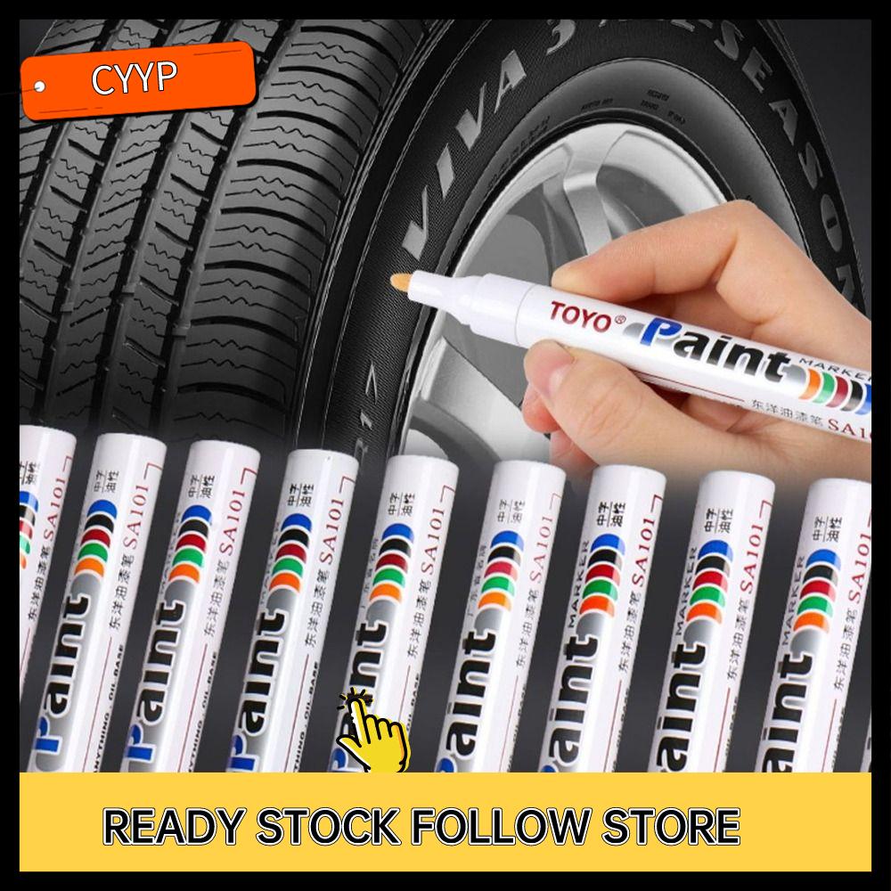 B9GIQY5EX Không thấm nước Bút Đánh Dấu dầu Lốp bánh xe ô tô Nhựa Không phai Bút Đánh Dấu lốp Viết trơn tru Bút sơn Lốp xe cao su ô tô Xe hơi