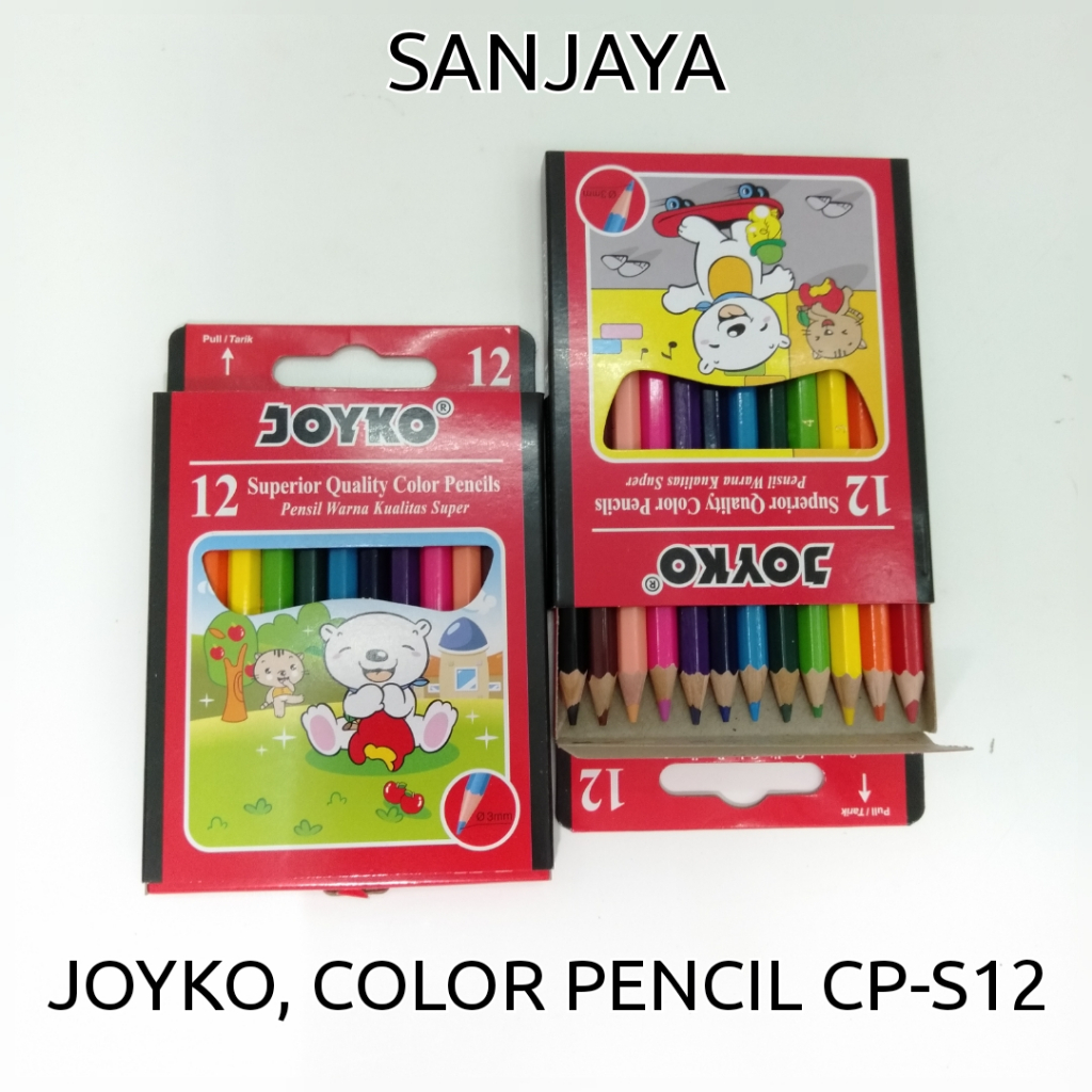 Joyko Colour Pencil Cp-S12 Cp-12B Cp-24B / Pensil Warna 12 Warna / Pensil 24 Warna / Pensil Mewarnai / Joyko Color Pencil
