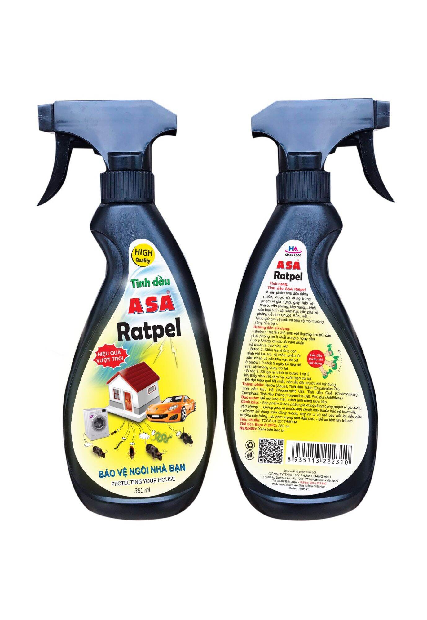 Tinh dầu ASA Rapel 350ml - xua đuổi chuột, rết, rắn