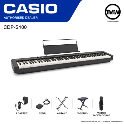 [LIMITED STOCKS] Casio CDP-S100 Slim Portable Digital Electronic Piano CDP S100 88 Weighted Keys CDPS100 Musical Keyboard Instrument AA Battery CDP S 100 Absolute Piano The Music Works Store