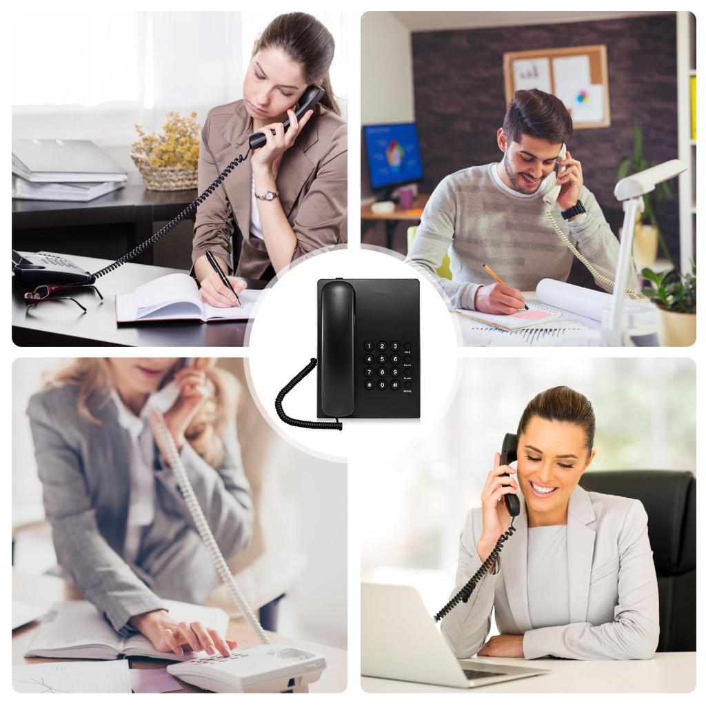 Classical Corded Telephone Landline Phone with Last Number Redial,HOLD Function Clear Sound for Office/Home (Black) ราคา 532 บาท*ส่งฟรี