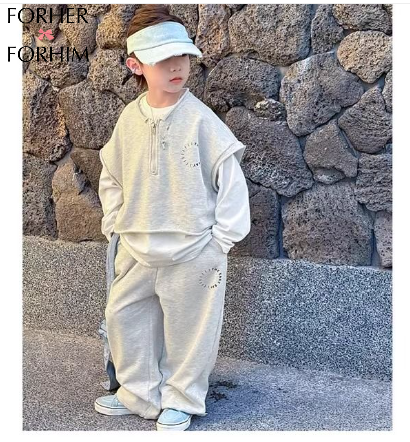 FORHERFORHIM Boys' Autumn and Winter Children's Spring Three-piece Set Foreign Style Boys' Spring and Autumn Children's Leisure Trend F416 ราคา 488 บาท*ส่งฟรี