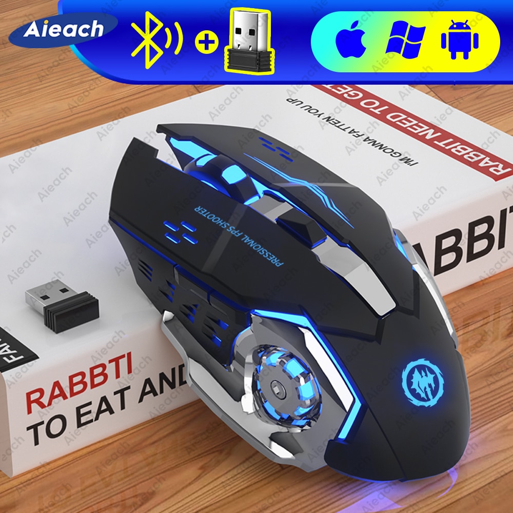 Rechargeable Wireless Mouse Gaming Computer Silent Bluetooth Mouse USB