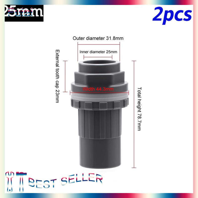 Fulai 2 chiếc đầu nối PVC ống thoát nước bể cá dày 20 25 32 mm ống thoát nước trong vườn đầu nối đầu vào bể cá cho bể cá - 6