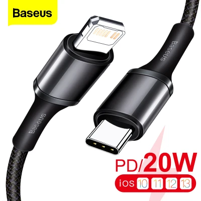 Baseus 20W Fast Charging USB C Cable For iPhone 13 Pro Max 12 11 XS PD4.0 QC3.0 USB Type-C Cable For iPad Air 2020