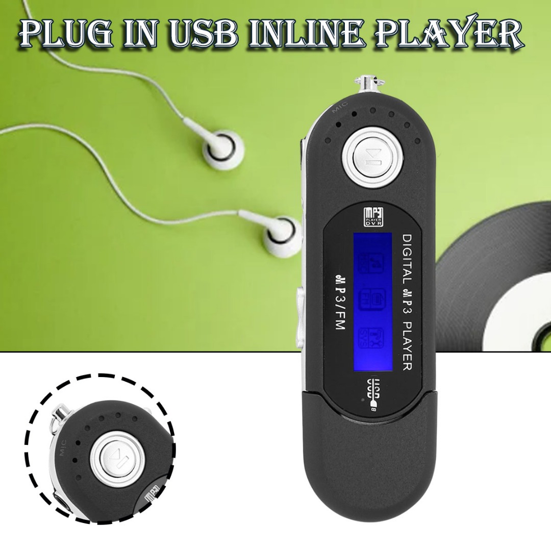 UnVug New USB MP3 Digital Music Player LCD Screen Support 32GB TF Card FM