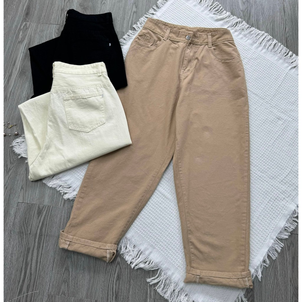  Quần kaki baggy Nữ thời trang bigsize dài 9 tấc tôn dáng dễ phối đồ lưng cao size 58-93kg  - Q513 