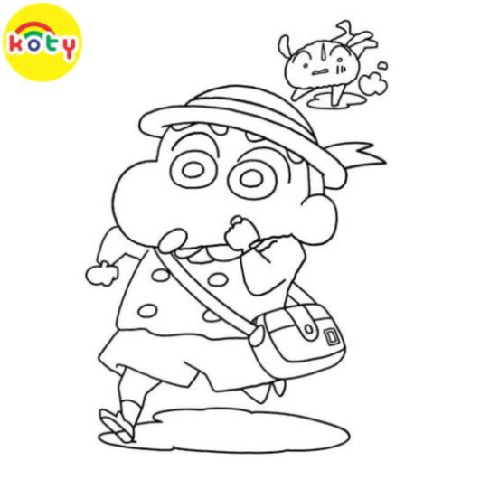 Bộ 35 tranh tô màu Shin Cậu Bé Bút Chì giấy tô màu hoạt hình dành cho trẻ em