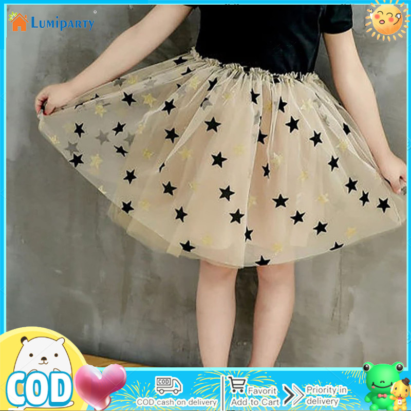 Girls Tutu Dress Summer Short Sleeves Round Neck Casual Pullover Mesh Skirt Trendy Sequin Star Princess Dress ราคา 170 บาท*ส่งฟรี