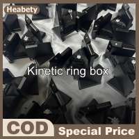 Heabety  Aluminum Alloy Kinetic Energy Ring Box Rotating Mechanical Deformation Jewelry Storage Display Box Creative Proposal Cube Boxes