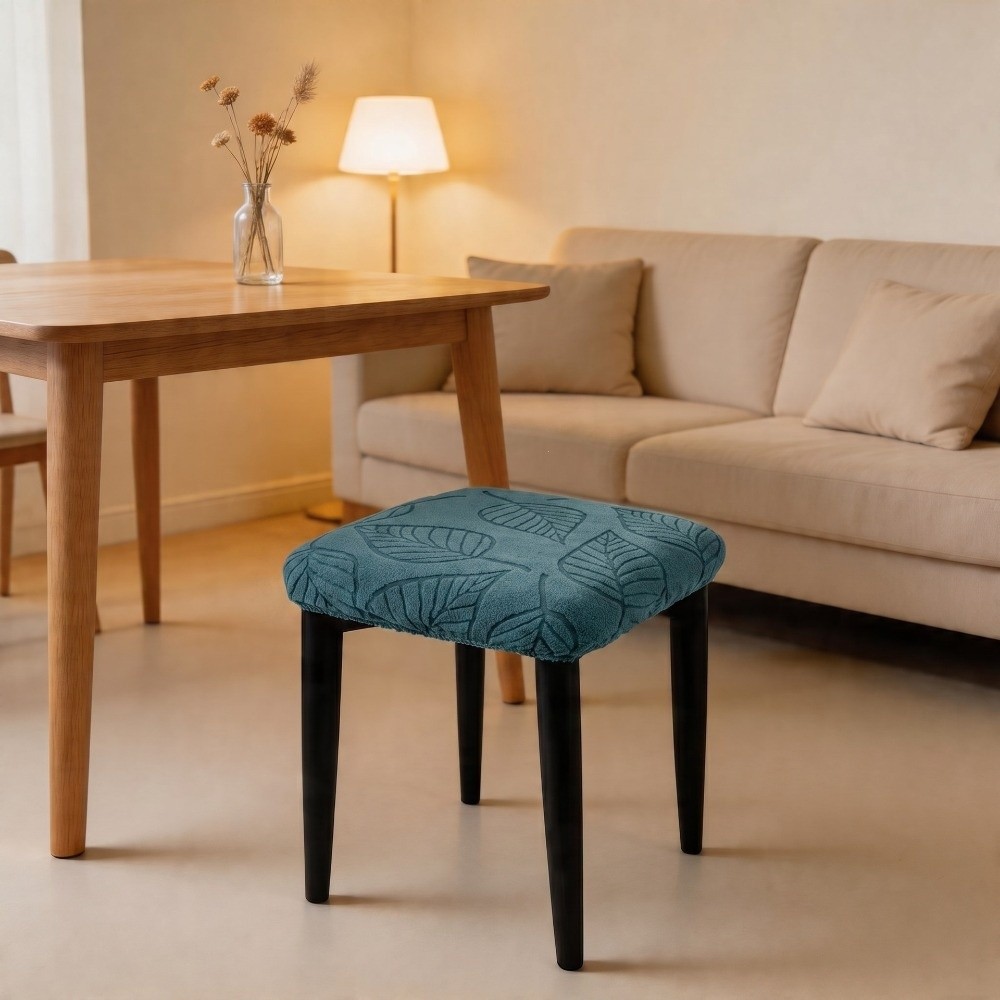HONDAY Leaf Chair Seat Cover Solid Color Waterproof Stretch Seat Covers Universal Fiit Washable Stool Cover for Square Chairs