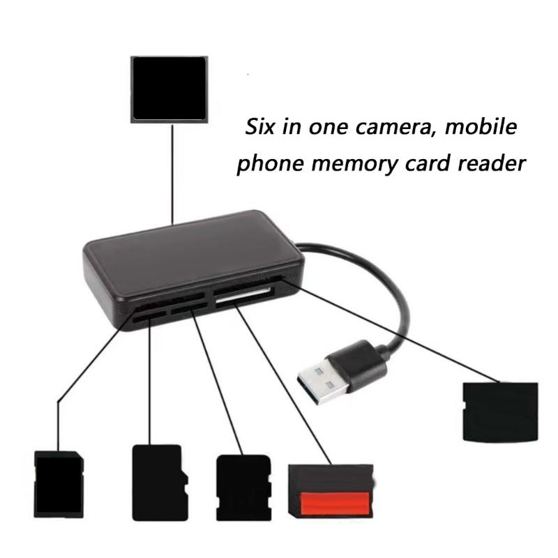 6 Trong 1 Bộ Nhớ Reader đầu đọc USB Cho MS Reader Adapter Cho Máy Ảnh máy tính xách tay điện thoại di động phụ kiện máy tính xách tay
