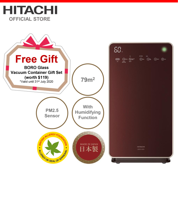 Made In Japan, Hitachi Auto Self Clean Air Purifier & Humidifier w/ Skin Moisturizing, PM2.5 Sensor, 79 metre square, EP-L110E Singapore