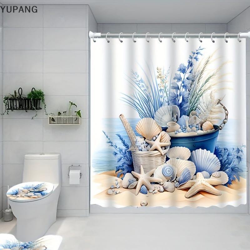 YUPANG Waterproof Golden Swan Shower Curtain Mildew Resistant Polyester Bathroom Curtain With Rustproof Grommets Home Decor