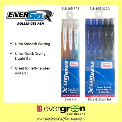 Pentel Energel-X Super Smooth Retractable Gel Roller Pen Set