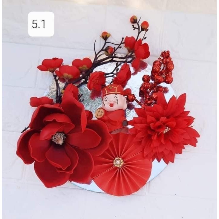 Set phụ kiện tết vip Hoa mộc lan loẠI 1 GIÁ RẺ tặng đế và keo nến
