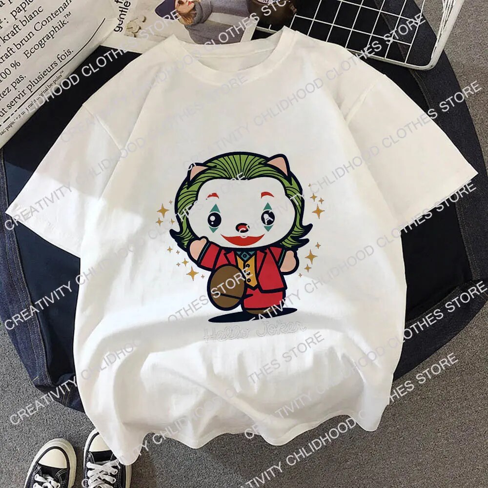 Sanrio Kuromi Children T-Shirt Hello Kitty Y2K Clothes Kawaii Anime Funny Cartoons Kid Boy Girl Tee Shirts Fashion Casual Tops - 2