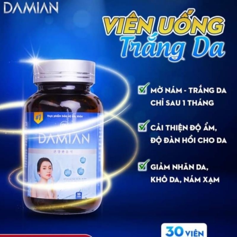 Viên uống trắng da mờ ƞám Damian - Hộp 30 viên