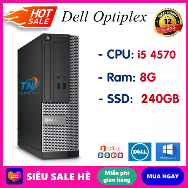 PC Đồng Bộ ⚡️Freeship⚡️ Bộ Máy Tính Cây - Dell Optiplex 3020/7020/9020 (i5 4570/Ram 8GB/SSD 240GB) - Hàng Nhập Khẩu Nguyên Bản - Bảo Hành 12 Tháng