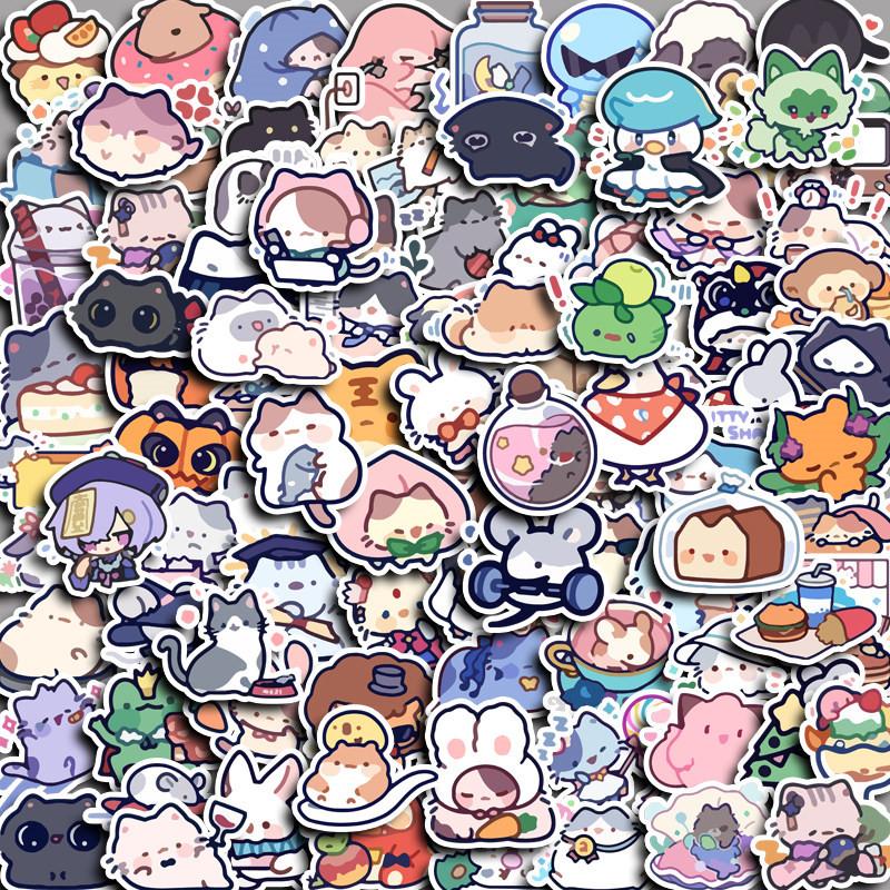 NEW 100 pcs Cute Animal Stickers 3D Cartoon Stickers Water Cup Waterproof Stickers