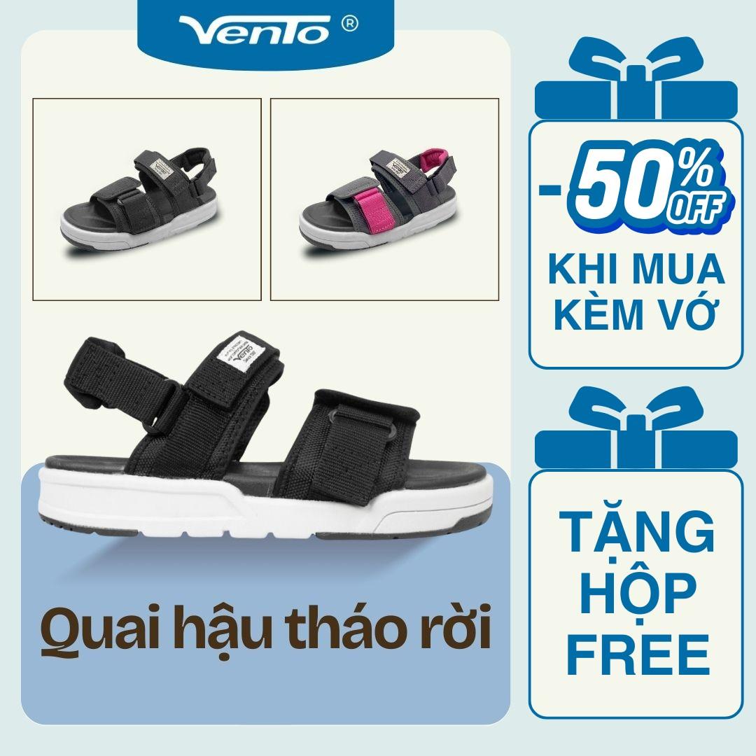 Sandal Nam Nữ couple unisex thương hiệu Vento chất liệu vải dù thiết kế 2 quai ngang bản to mã số SD10033