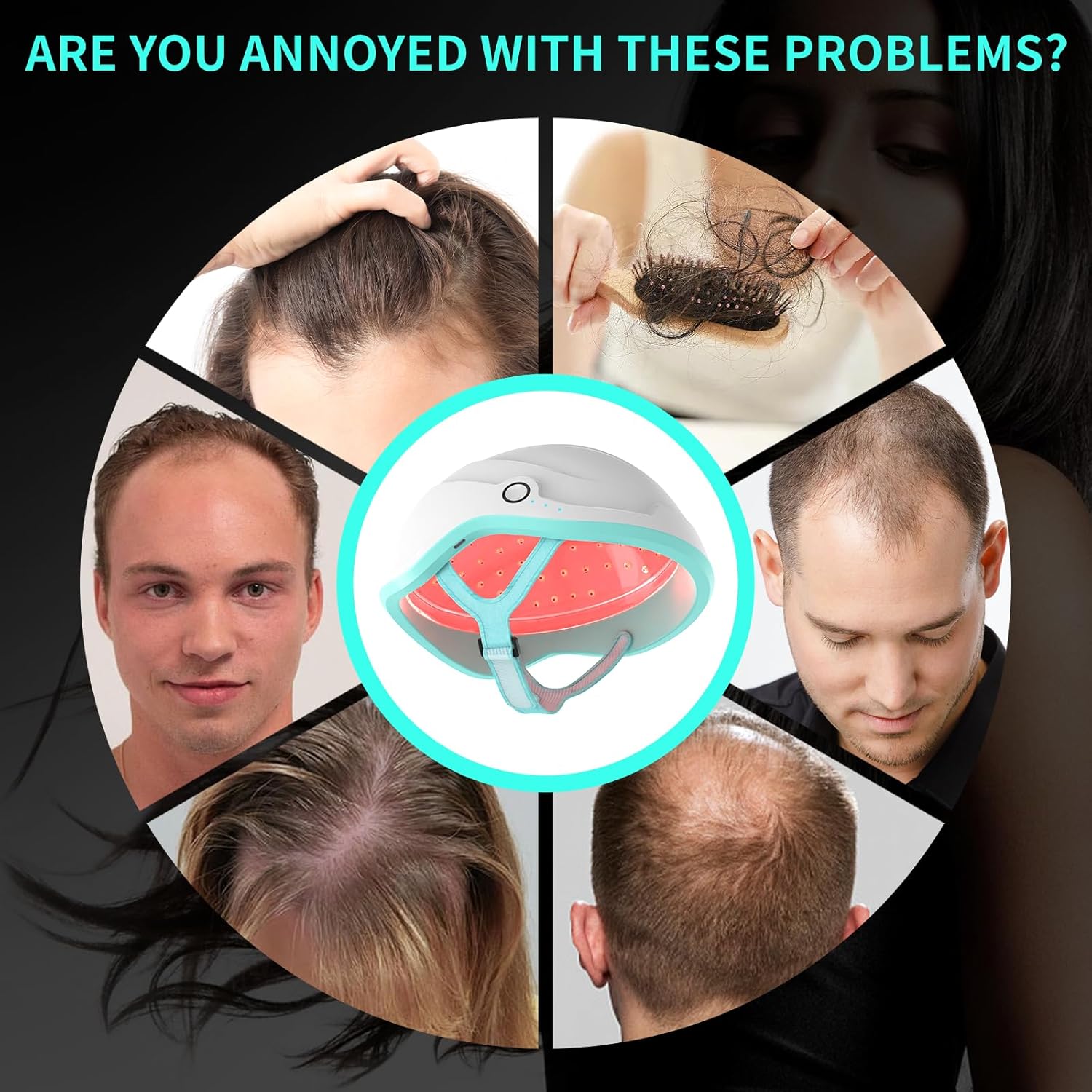 Laser Cap, Laser Hair Growth Cap for Promoting Hair Growth In Males With Androgenic Alopecia, Wireless Laser Therapy Device for Hair Growth for Men & Women ราคา 7,990 บาท*ส่งฟรี