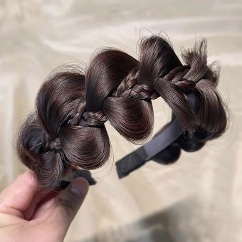 Tóc Giả ban nhạc cá xương Braid Headband nữ một bím tóc xoắn kẹp tóc tóc bó Internet người nổi tiếng bầu không khí cao sọ đầu mũ