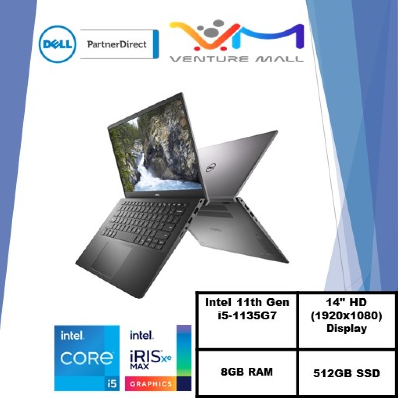 New 11th Gen (READY STOCK) New Vostro 14 5402- i5-1135G7/Win 10 Pro/ Iris® Xe Graphics/8GB RAM/512GB SSD/3yrs onsite warranty