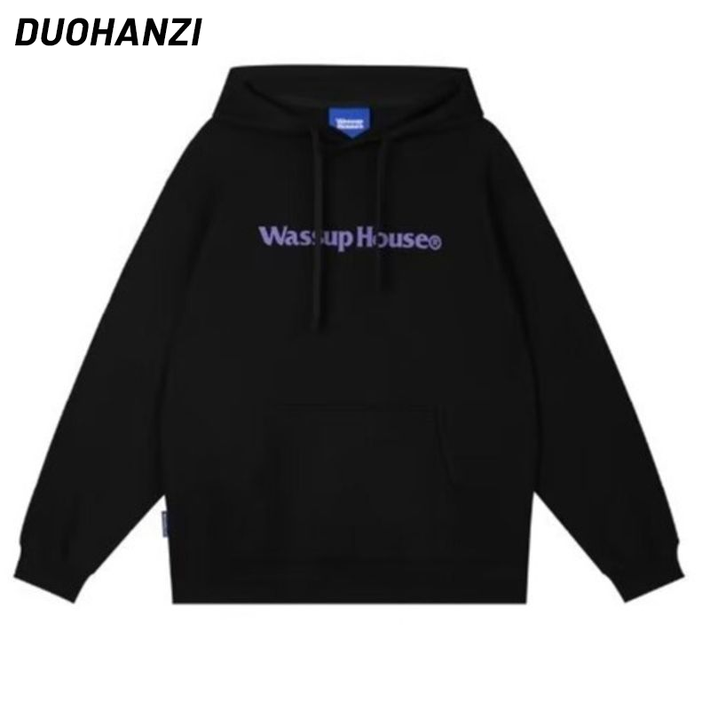Duohanzi Mỹ dạo phố Áo Hoodie người đàn ông 2025 thời trang mới quá khổ Cozy Fleece Áo giản dị mùa thu phong cách mùa đông