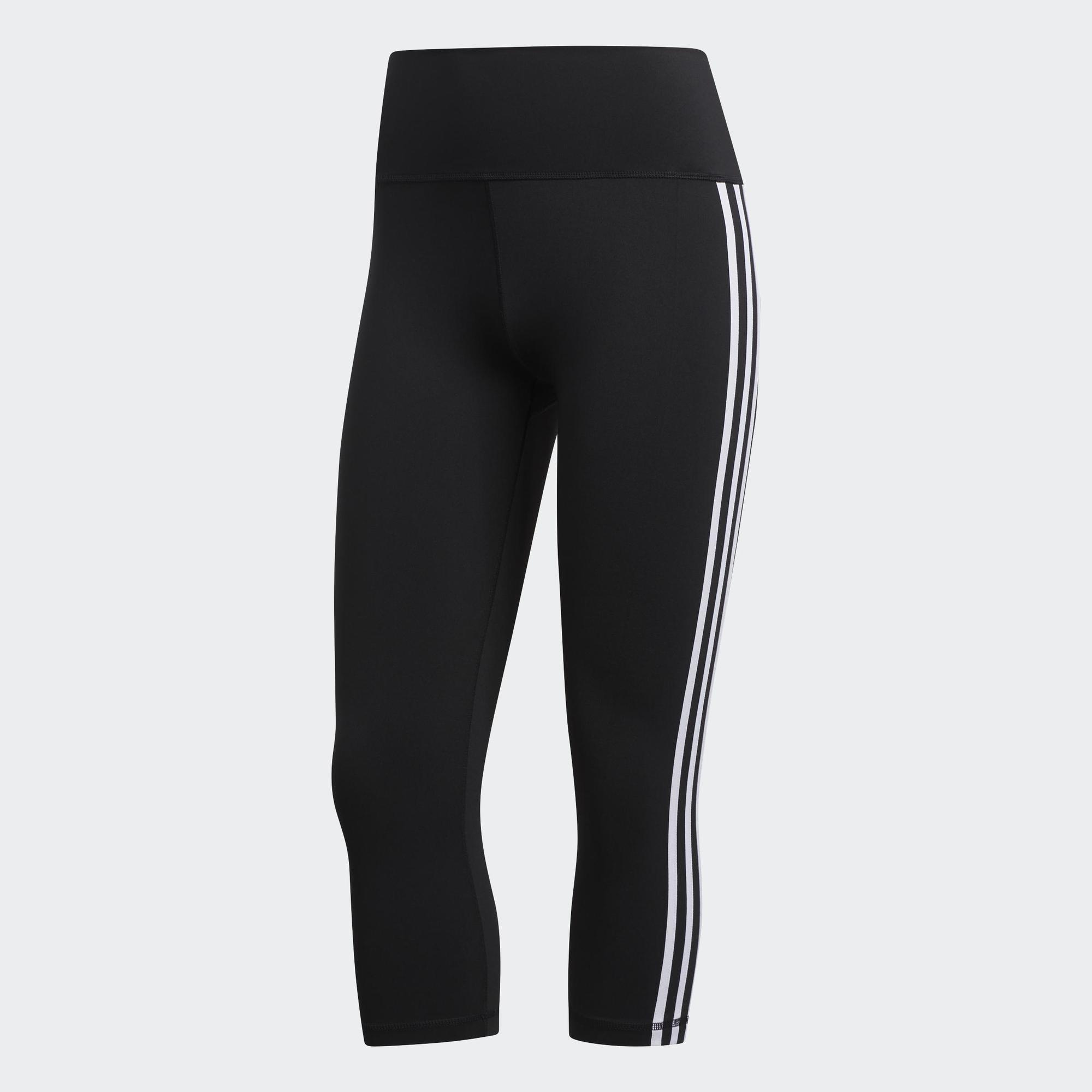 Adidas tập luyện quần bó 3/4 3 sọc believe this 2.0 nữ đen fj7186
