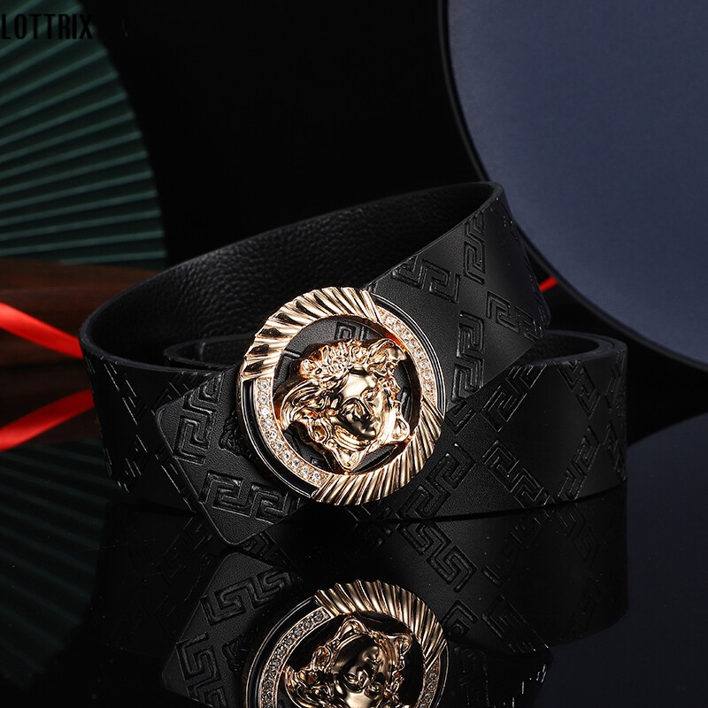 Thắt lưng versace thương hiệu sang trọng, thắt lưng thời trang nam thường ngày phù hợp với mọi loại thắt lưng nam công sở thắt lưng khóa đầu kim loại tinh tế có thể điều chỉnh