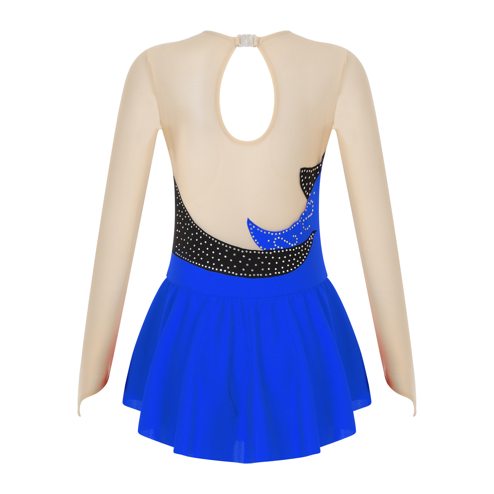 [WVFF] Kid Girls Long Sleeve Figure Skating Dance Dress Shiny Ballet Tutu Rhythmic Gymnastics Leotrad Dress Stgae Performance Dancewear ☆