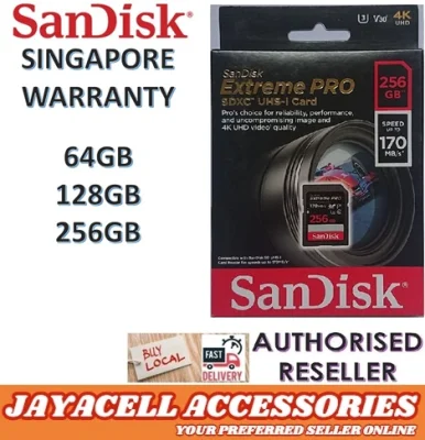SanDisk Extreme Pro 64GB 128GB 256GB SDXC 170MB/s Memory Card For DSLR