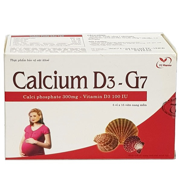 CALCIUM D3 G7 Bổ sung calci và vitamin hỗ trợ duy trì xương và răng chắc khỏe - Hộp 75v